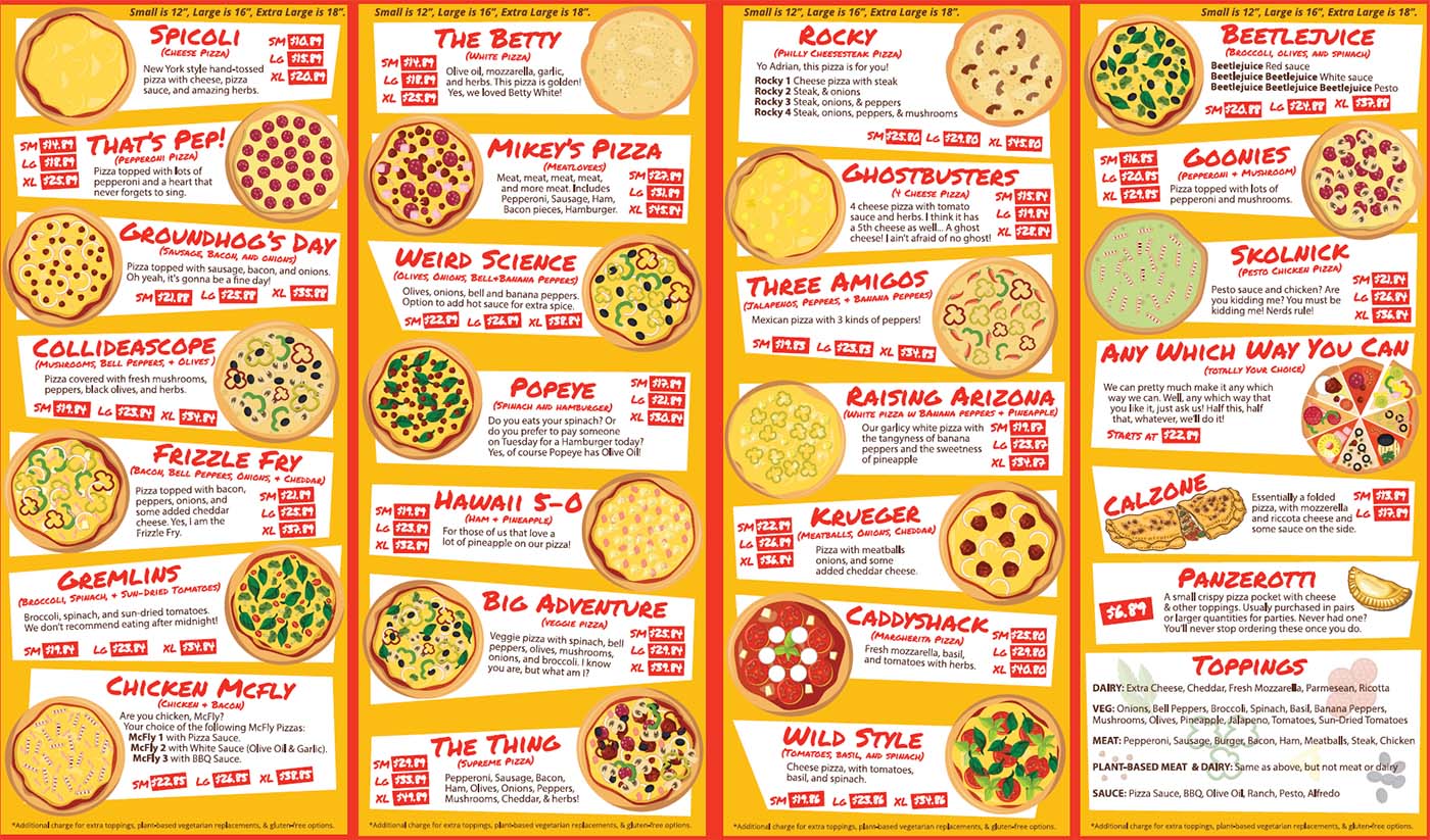 Anika's Pizza Moultonborough NH Menu Page 2