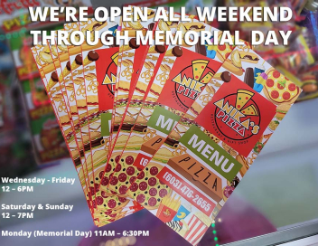 We're Open All Memorial Day Weekend!